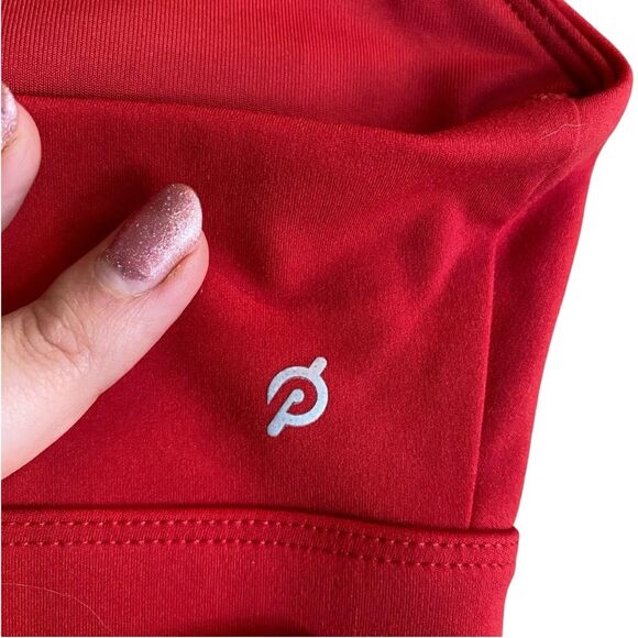 Peloton Women’s M High Neck Strappy Sports Bra Classic Red Padded Athletic Gym - Picture 3 of 9